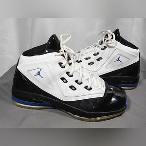 Jordan White, Black, and Blue Sneakers XV 1.5 Youth 7